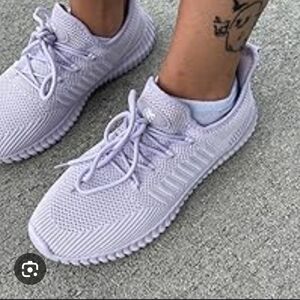 Purple Knit Mesh Athletic Shoes with Sock-Like Fit